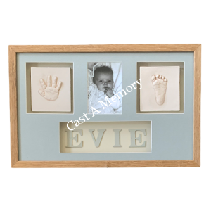 Framed Baby clay hand and foot impressions with name
