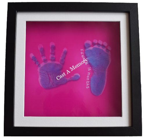 personalised pop art hand and foot in a box frame