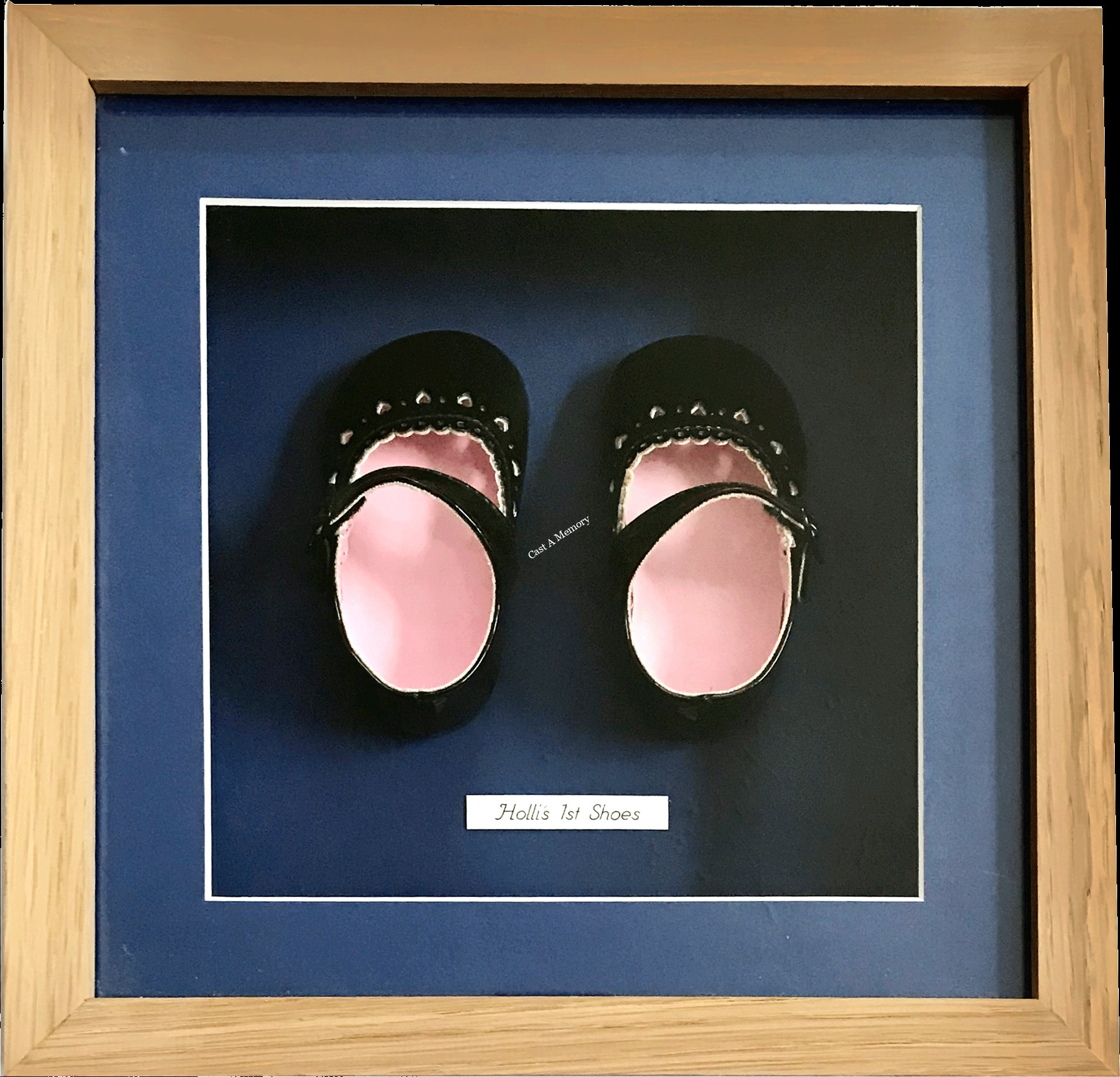 Baby's first shoes in box frame