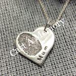 silver mum fingerprint memorial charm jewellery
