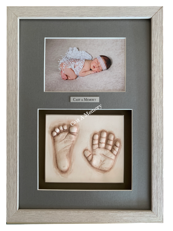baby frame clay hands and feet with photo