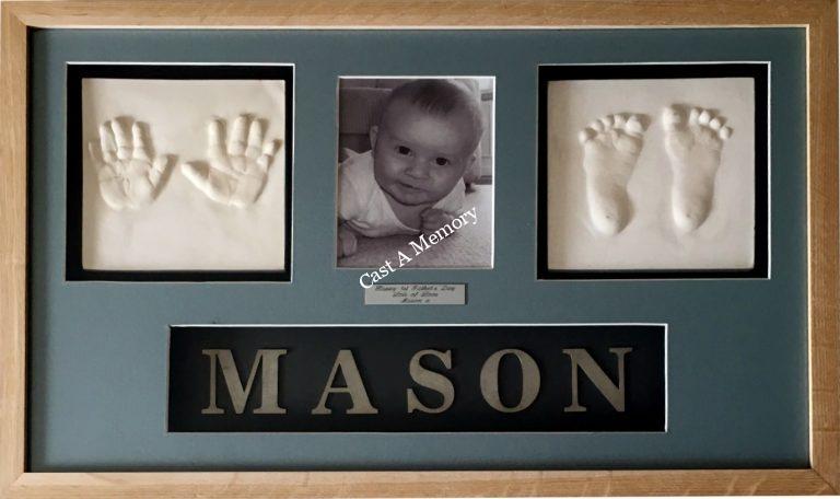 baby hands and feet clay impressions with photo