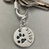 Paw Print keyring with named Lottie engraved
