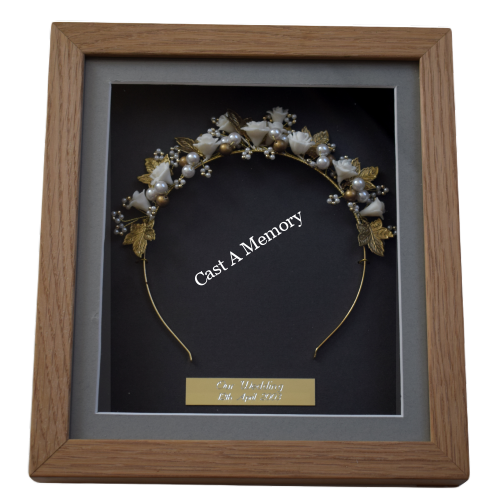 Framed wedding tiara in box frame