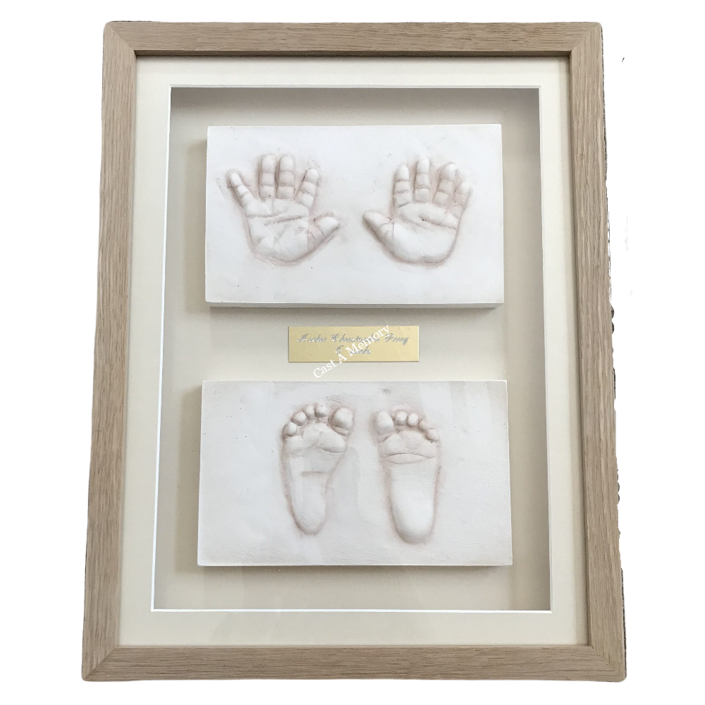 baby clay hands and feet framed