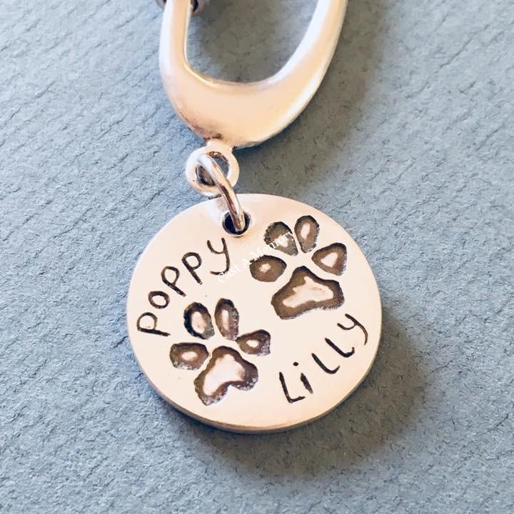 Pet Keepsake gifts - keyring with let paw prints engraved