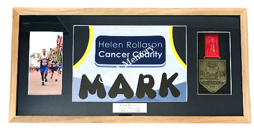 marathon medal and shirt framed