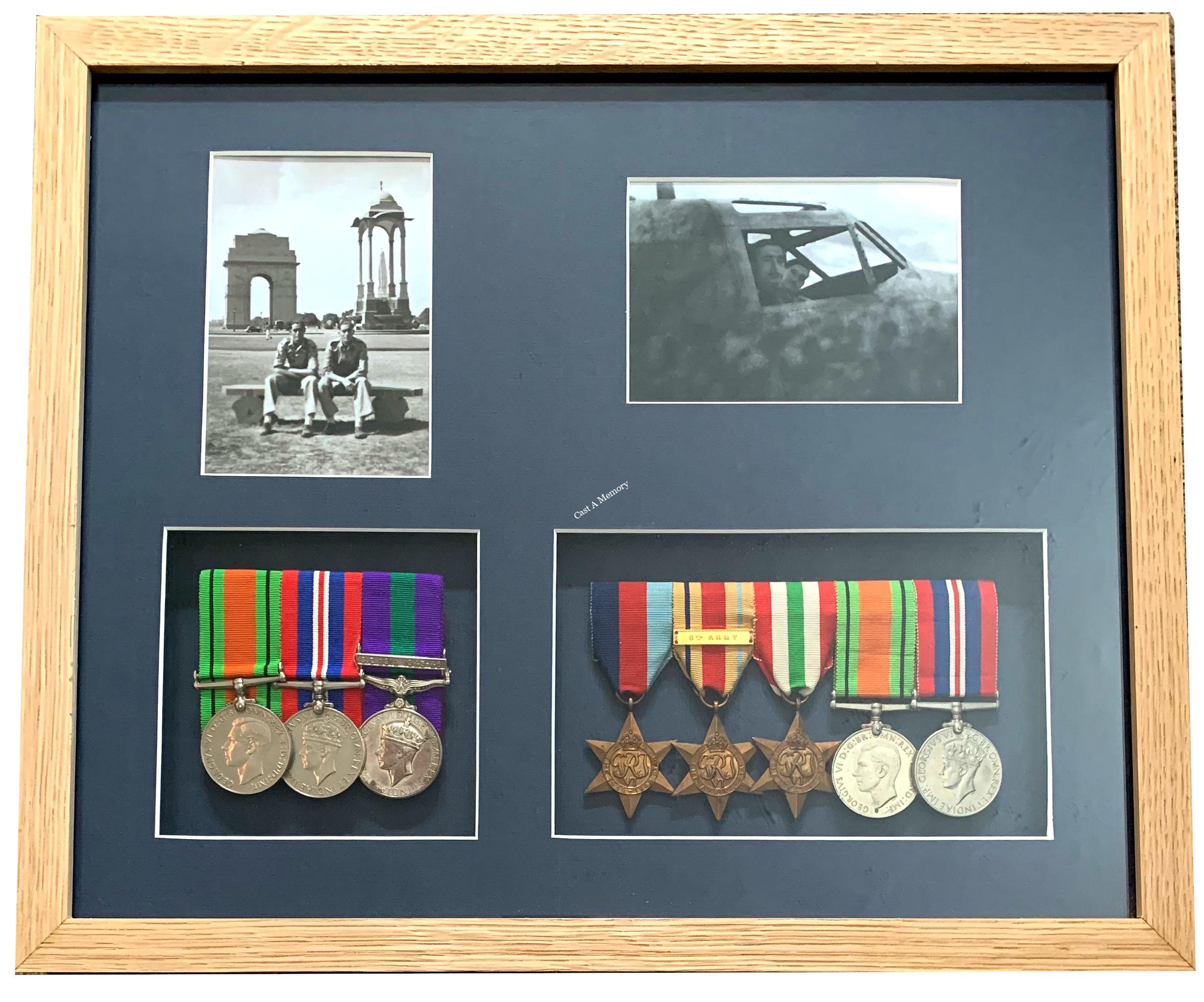 medals framed with photographs