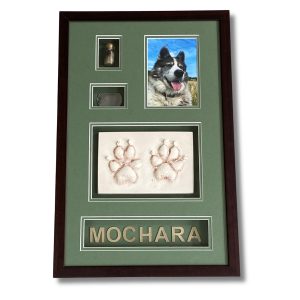 Dog pawprint memorial keepsake