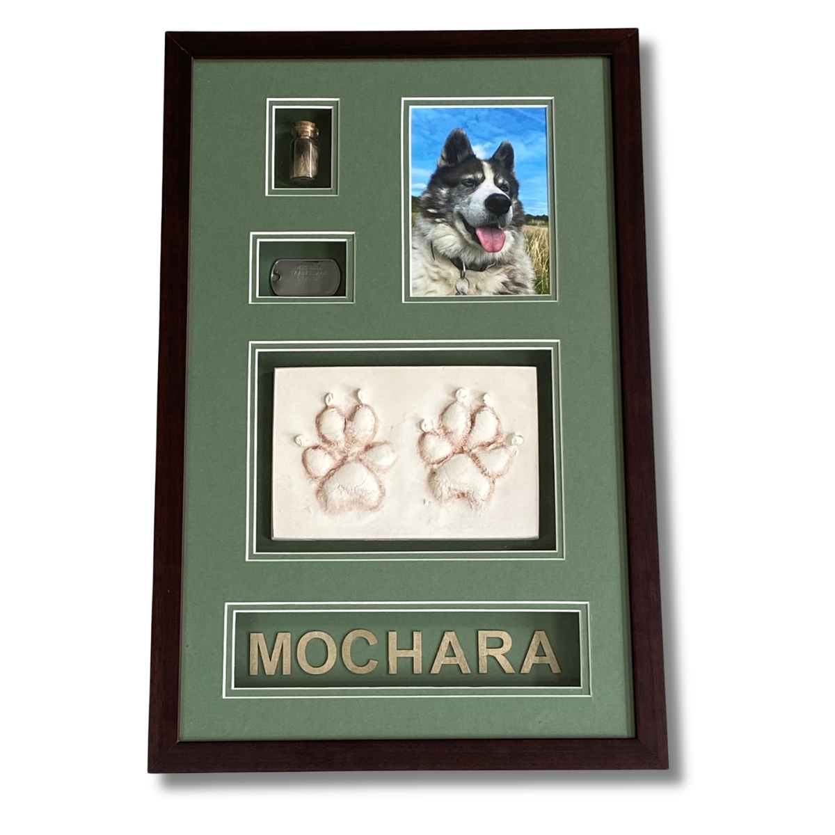 Dog pawprint memorial keepsake