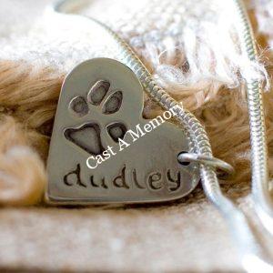 paw print silver charm