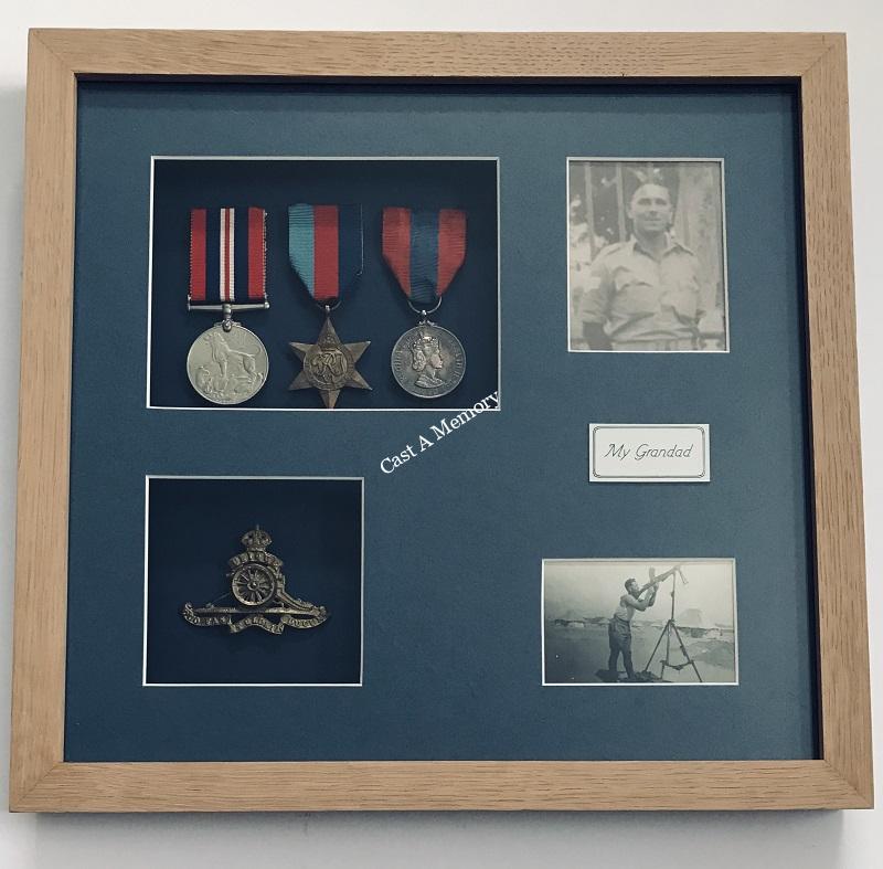 war medals and photos framed